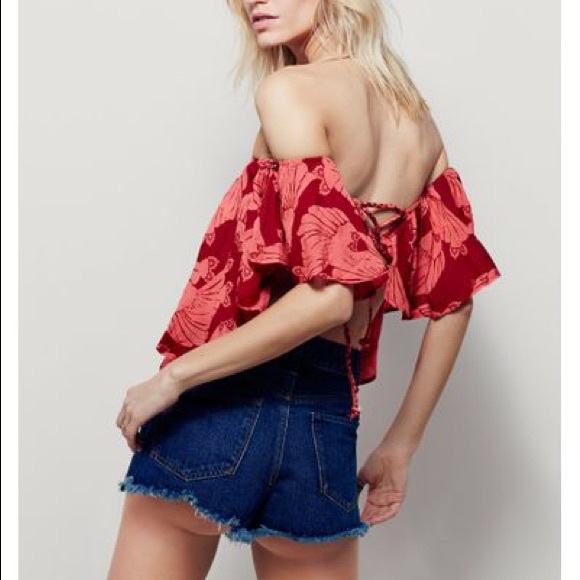 Free People Merpati Print Over-the-shoulder Top - Picture 2 of 8